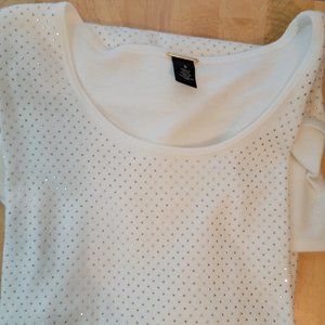 Chico's Ivory Tank Sweater with Gold Embellishment